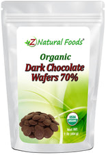 Photo of front of 1 lb bag of Dark Chocolate Wafers (70%) - Organic Cacao Z Natural Foods 