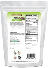 Dark Chocolate Whey Protein Isolate back of the bag image