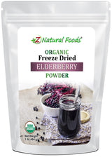 Elderberry Powder - Organic Freeze Dried front of the bag image Z Natural Foods 