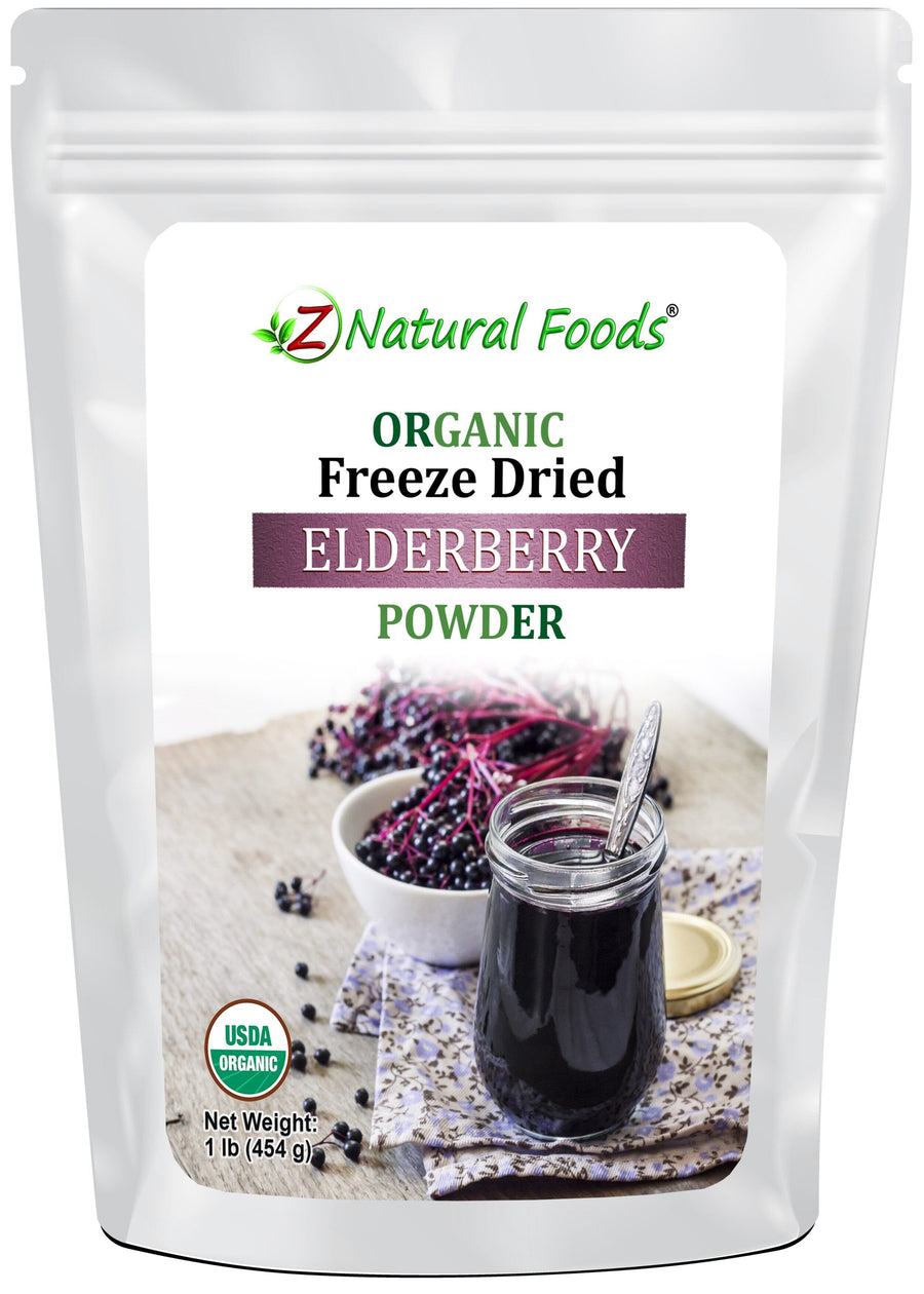 Elderberry Powder - Organic Freeze Dried front of the bag image Z Natural Foods 
