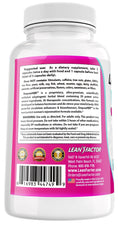 Photo of side of bottle of EmpowHER - Ultimate Women's Health Formula Tonics Lean Factor - 150 capsules per bottle