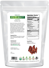 Back of the bag image of Fo-Ti Root Powder - Organic Z Natural Foods