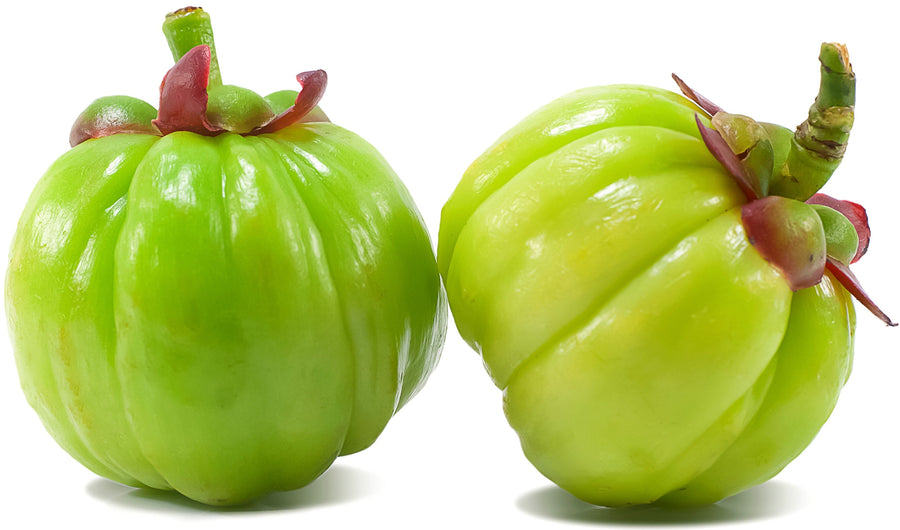 Image of 2 green Garcinia Cambogia fruits
