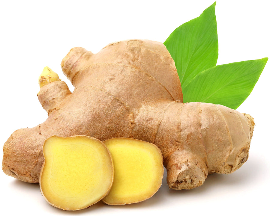 Image of a Ginger Root and some ginger slices