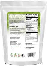 Photo of back of 1 lb bag of Goat Milk Powder Z Natural Foods