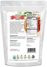 Back image of Organic Goji Berry Juice Powder from Z Natural Foods.