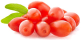 Image of several Goji Berries on white background