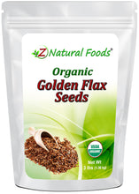 Photo of the front of 1 lb bag of Golden Flax Seeds - Organic Nuts & Seeds Z Natural Foods 