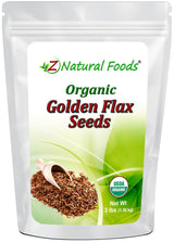 Photo of the front of 1 lb bag of Golden Flax Seeds - Organic Nuts & Seeds Z Natural Foods 