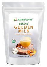 Photo of front of 1 lb bag of Golden Milk - Organic Organic Tea Z Natural Foods 