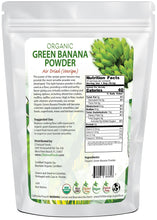 Green Banana Powder (Unripe) - Organic back of the bag image
