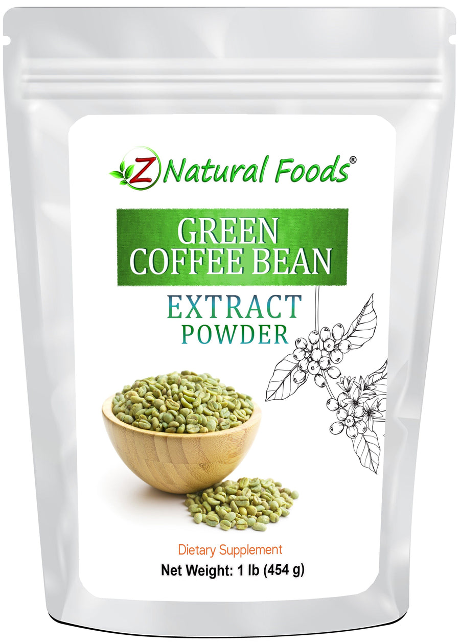 Photo of front of 1 lb bag of Green Coffee Bean Extract Powder Herb & Root Powders Z Natural Foods 