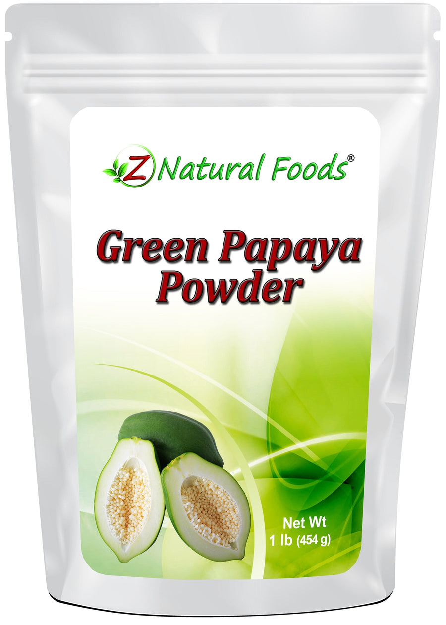 Green Papaya Powder (Unripe) front of the bag image Z Natural Foods 1 lb 
