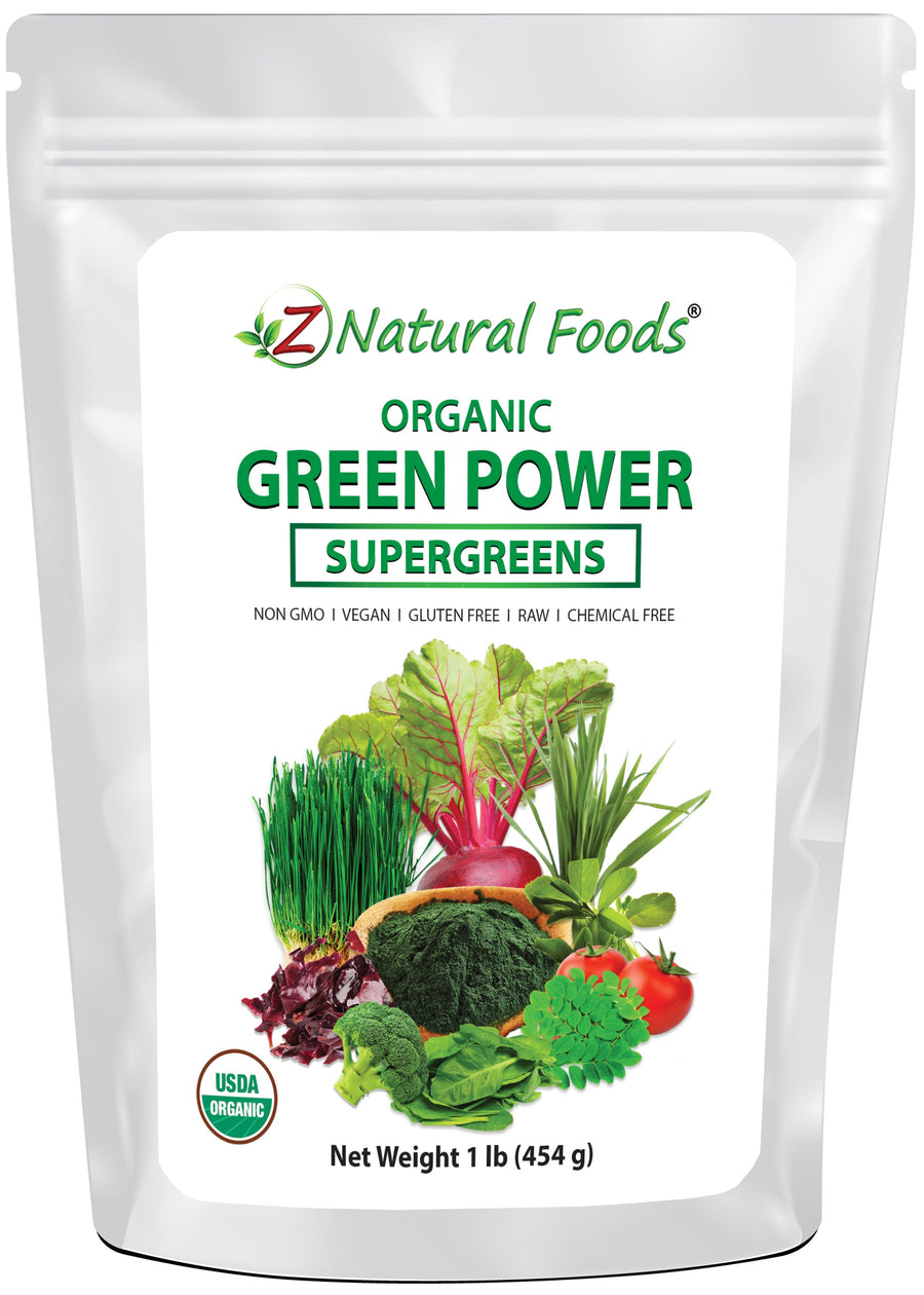 Green Power - Organic SuperGreens Blend front of the bag image Z Natural Foods 1 lb 