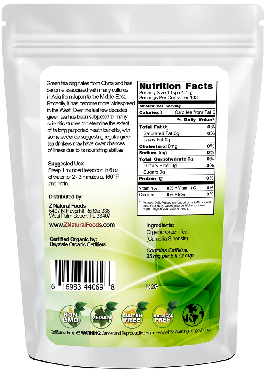 Back image Green Tea (Loose) - Organic Tea bag from Z Natural Foods 