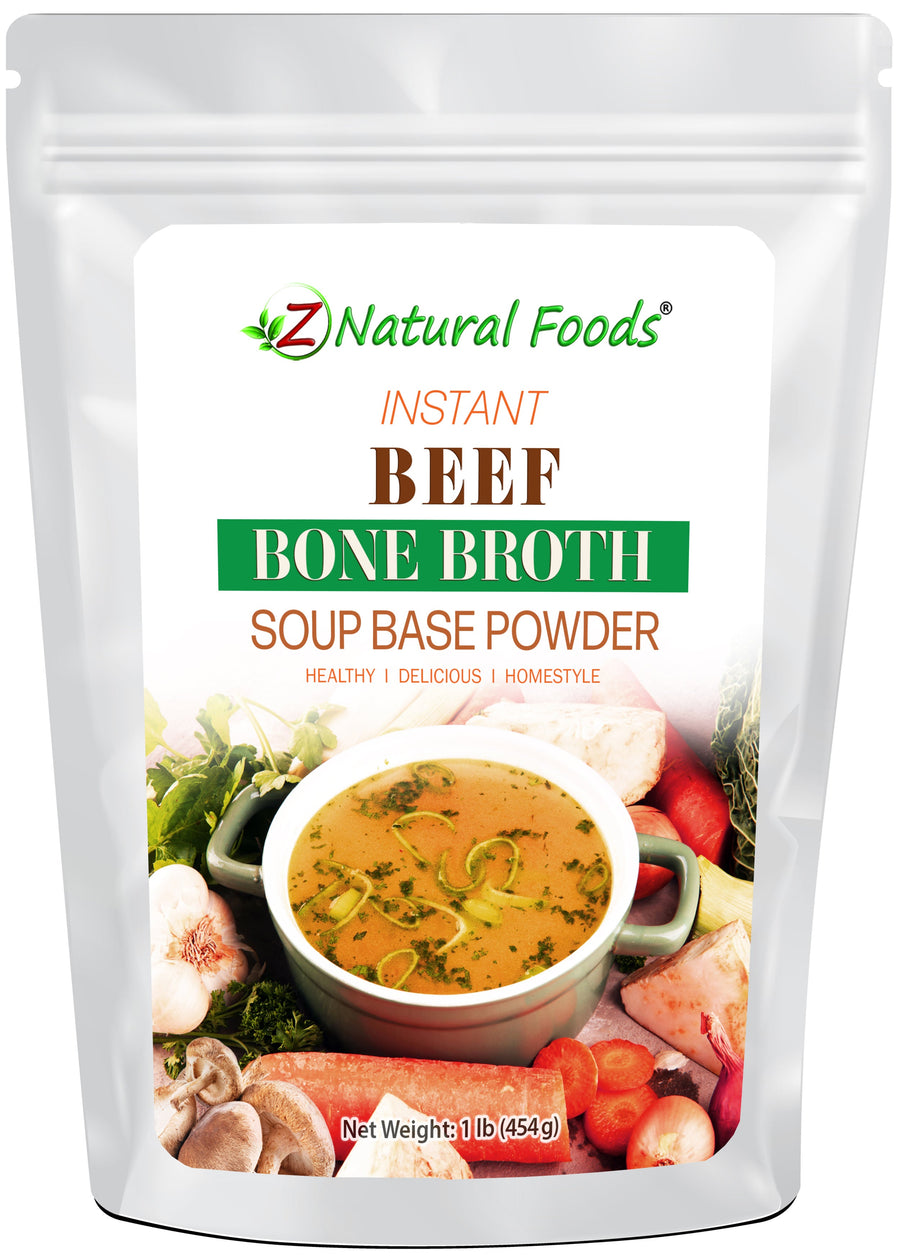 Instant Beef Bone Broth Soup Base Powder front of the bag image Z Natural Foods