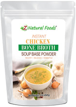 Instant Chicken Bone Broth Soup Base Powder front of the bag image Z Natural Foods 1 lb 