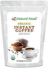 Photo of front of 3 lb bag of  Organic Instant Freeze-Dried Coffee Dark Roast front of white bag with label - Z Natural Foods