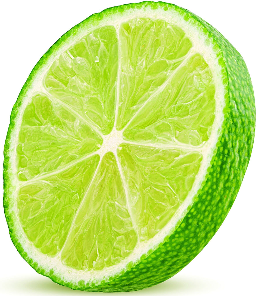 Close up image of a green lime slice
