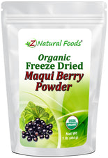 Maqui Berry Powder - Organic Freeze Dried front of the bag image Z Natural Foods 1 lb 