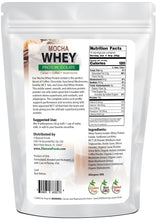 Image of back of 1 lb bag of Mocha Whey Protein Isolate