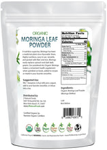 back of bag image  Moringa Leaf Powder - Organic Vegetable, Leaf & Grass Powders Z Natural Foods 