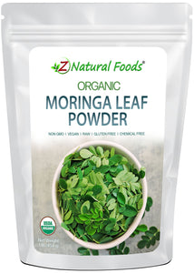front bag image Moringa Leaf Powder - Organic Vegetable, Leaf & Grass Powders Z Natural Foods 1 lb 