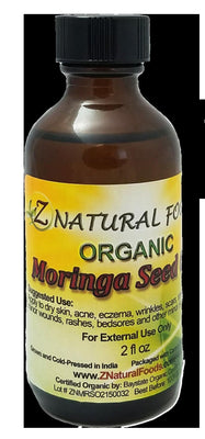 Two ounce jar of Moringa Seed Oil - Organic from Z Natural Foods 2 oz 