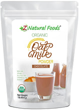 Photo of front of 1 lb bag of Oat Milk Powder (Chocolate) - Organic Z Natural Foods 1 lb 