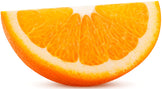 Closeup image of Orange slice on white background.