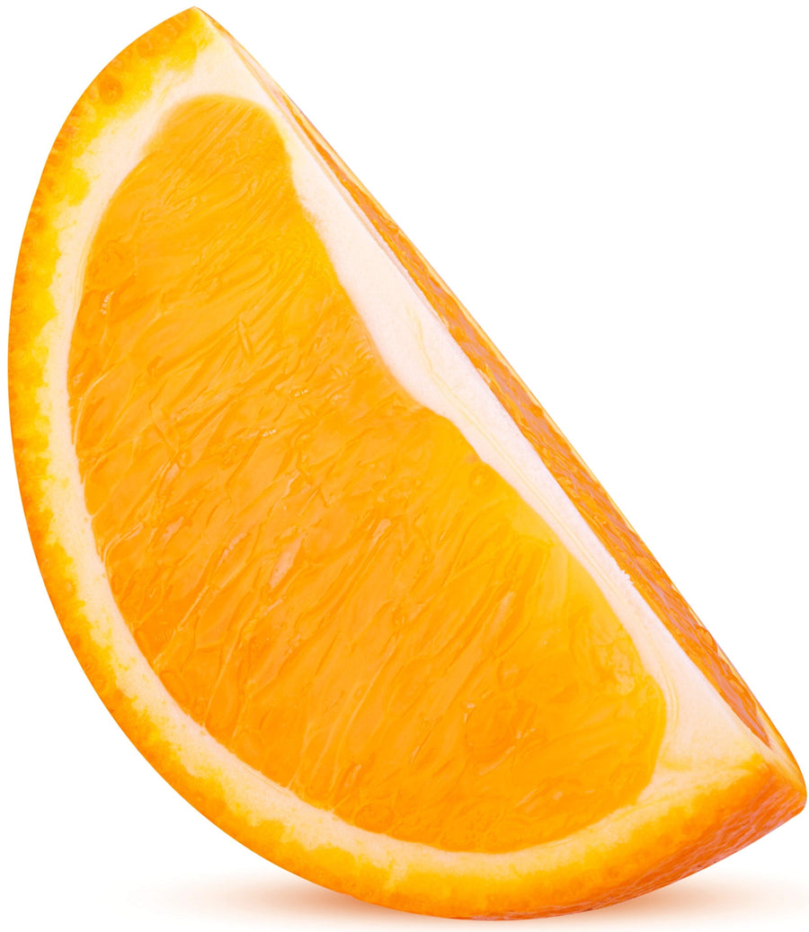 Close photo of single slice of orange 