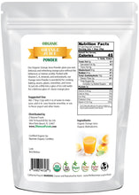 Photo of back of 1 lb bag of Orange Juice Powder - Organic Fruit Powders Z Natural Foods 