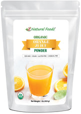 Photo of front of 1 lb bag of Orange Juice Powder - Organic Fruit Powders Z Natural Foods 