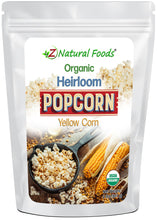 Organic Heirloom Popcorn (Yellow Corn) front of the bag image Z Natural Foods 