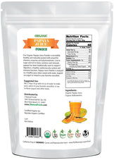 Photo of back of 1 lb bag of Papaya Juice Powder - Organic Fruit Powders Z Natural Foods 