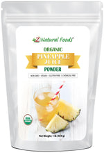 Photo of front of 1 lb bag of Pineapple Juice Powder - Organic Fruit Powders Z Natural Foods 
