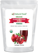 Pomegranate Juice Powder - Organic front of the bag image Z Natural Foods 1 lb 