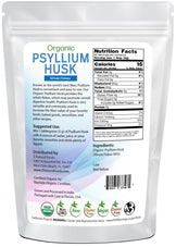 Psyllium Husk (Whole Flakes) - Organic back of the bag image Z Natural Foods 