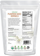 Pumpkin Seed Kernels - Organic back of the bag image Z Natural Foods 