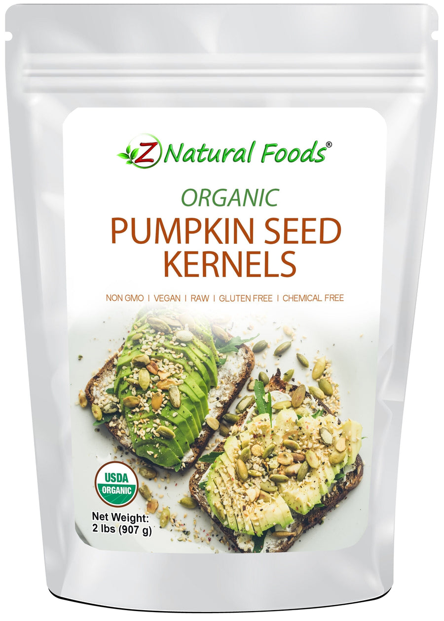 Pumpkin Seed Kernels - Organic front of the bag image Z Natural Foods 2 lbs 