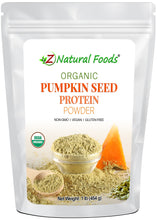 Photo of front of 1 lb bag of Pumpkin Seed Protein - Organic Proteins & Collagens Z Natural Foods