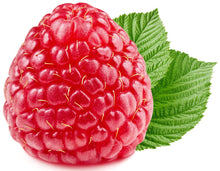 Closeup image of Raspberry with leaves