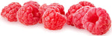 Closeup image of several cored Raspberries on white background.