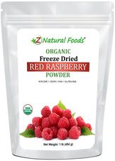 Front of bag image Red Raspberry Powder - Organic Freeze Dried Fruit Powders Z Natural Foods 1 lb 