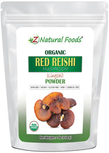 front bag image of Red Reishi Mushroom Powder (Lingzhi) - Organic Mushrooms Z Natural Foods 1 lb