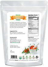 Photo of back of 1 lb bag of Sea Buckthorn Juice Powder - Organic Fruit Powders Z Natural Foods 