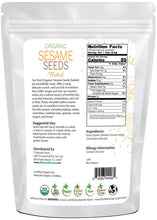 Back of bag image Sesame Seeds - Organic Hulled from Z Natural Foods 