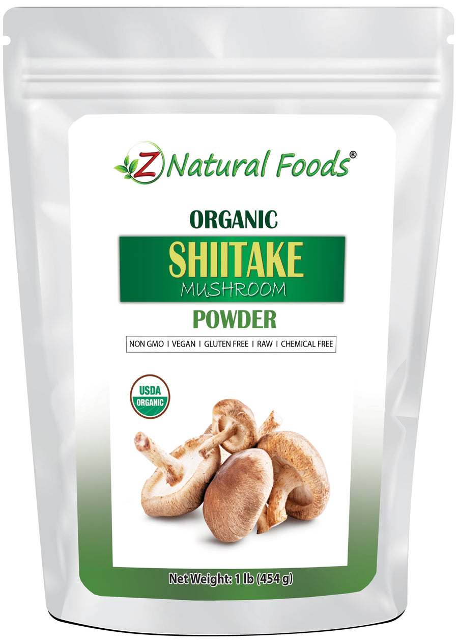 Shiitake Mushroom Powder - Organic front of the bag image Z Natural Foods 1 lb 