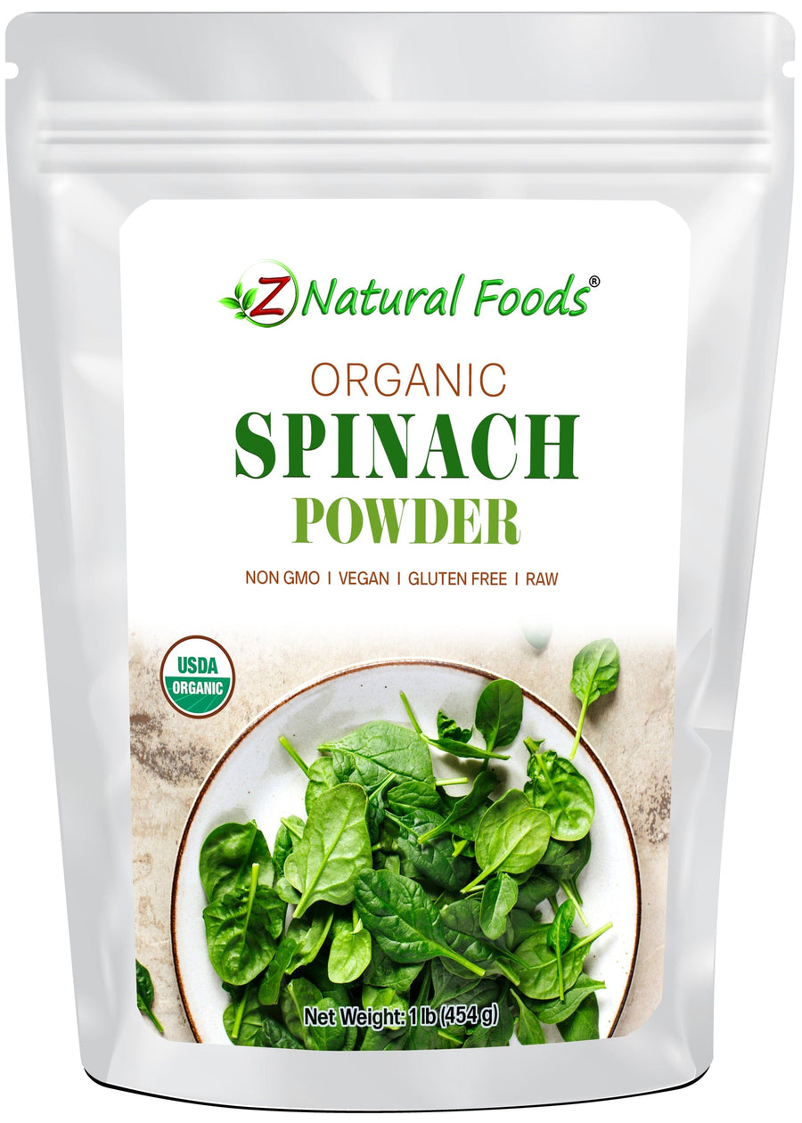 Front of bag image of Spinach Powder - Organic Vegetable, Leaf & Grass Powders Z Natural Foods 1 lb 