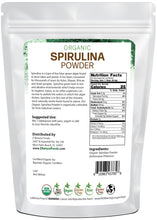Back of bag image Spirulina Powder - Organic from Z Natural Foods 